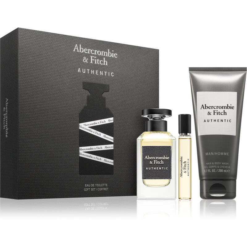 ABERCROMIE & FITCH AF HOL GS AUTHENTIC MEN 3PC 100ML+15ML+200 HBW