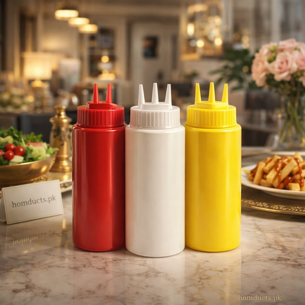 3-Nozzle Multi-Line Squeeze Sauce Bottle – 1PC Kitchen Dispensing Bottle
