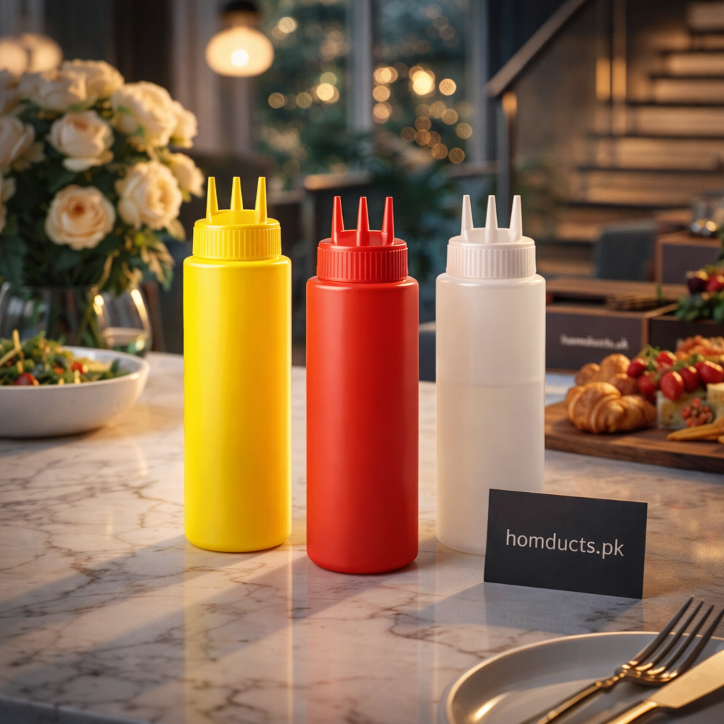 3-Nozzle Multi-Line Squeeze Sauce Bottle – 1PC Kitchen Dispensing Bottle