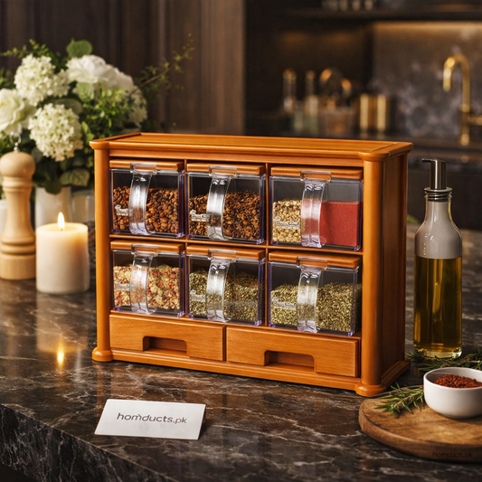 Premium 8-Compartment Kitchen Spice Organizer Rack with Drawers