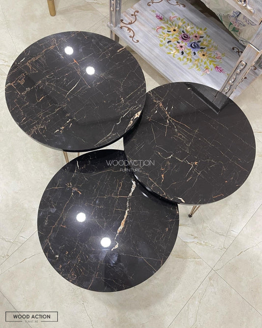 Black Gold nesting table set of 3